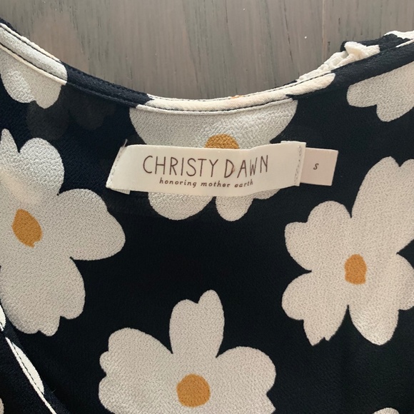 Christy Dawn Daisy Dress in English Daisy Small EUC Black Button Ruffle - Picture 9 of 13